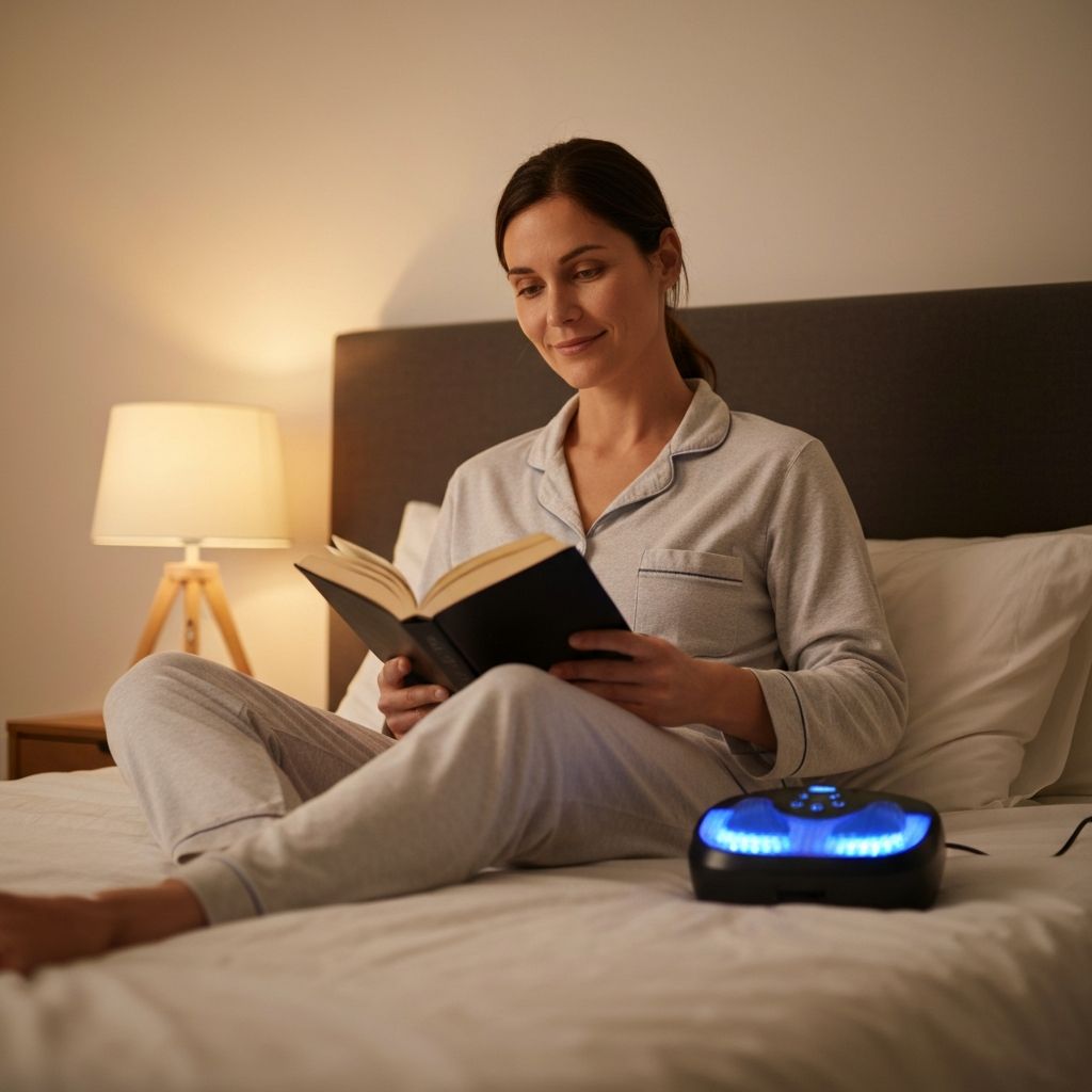 Persona relajándose con el masajeador de pies ImpactoStore